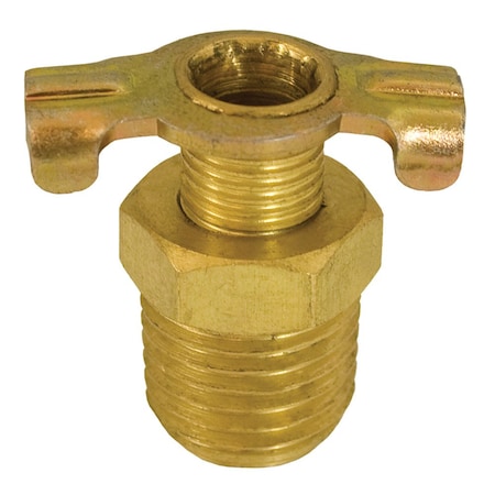 Jones Stephens 1/4in. Drain Cock Valve with External Seat, Tee Handle N01034